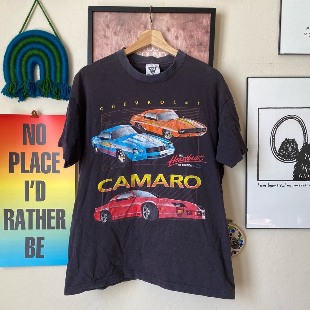 Vintage Chevrolet Camaro Graphic T-Shirt Tee Unisex Large USA Made Single Stitch